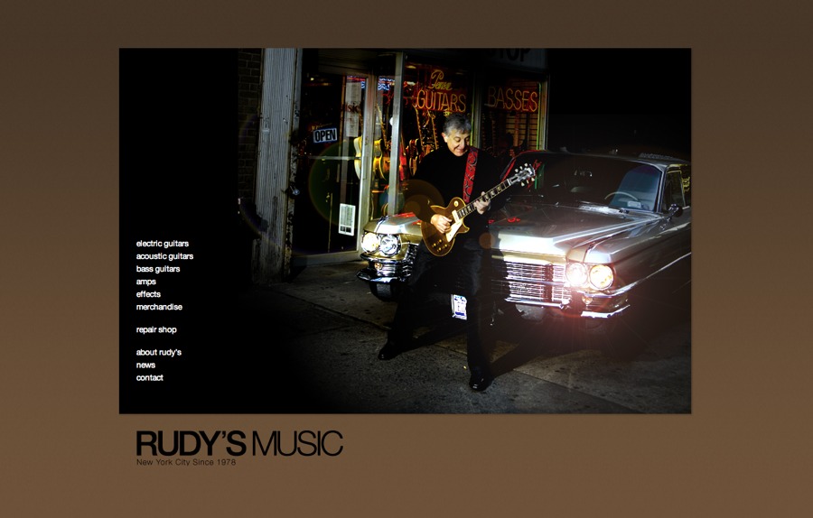 Rudy's Music website home