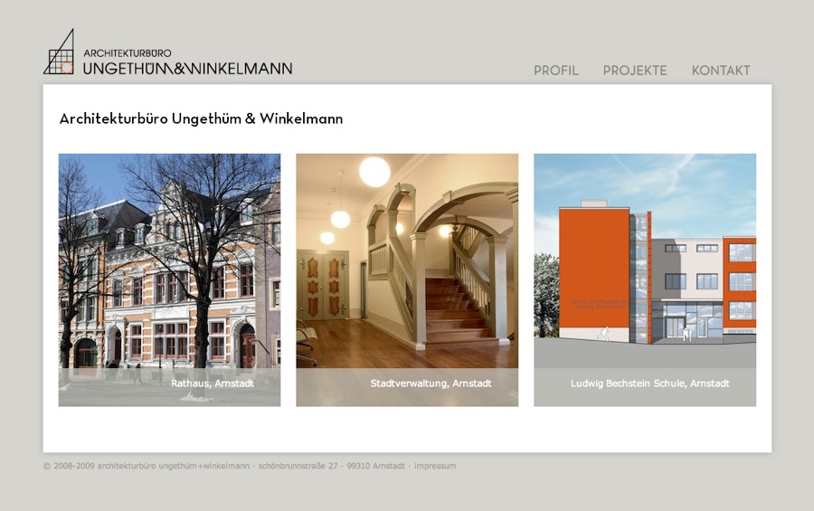 Ungethüm + Winkelmann Architects website home